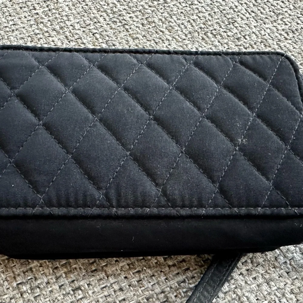 Vera Bradley Black Quilted Flap Wallet - Picture 5 of 8